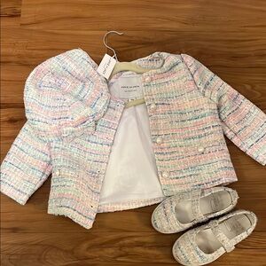 Janie and Jack Multicolor Tweed Jacket Set